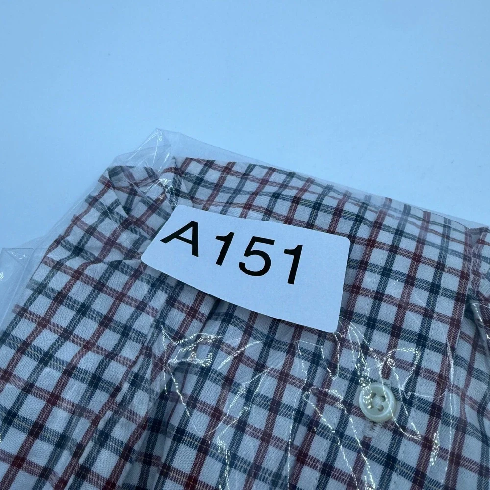 Ralph Lauren Button Down Shirt Kids 6-12 Months Red Plaid Cotton Long Sleeve NEW